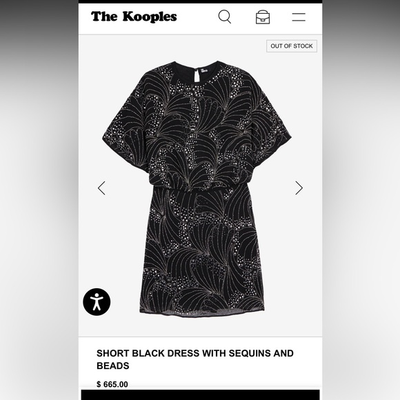 NWT The Kooples Black Sequin Mini Dress - Size 2 - Picture 14 of 14